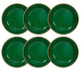 Placa cargadora verde UOEKCS 13pulgadas bordes de cuentas para decoración elegante.