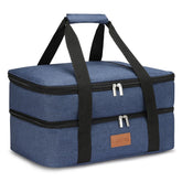Uoxfill bolsa-almuerzo aislada de doble piso para viaje y picnic.