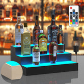 Upcessory estante de licor 3 niveles en madera para barra elegante.