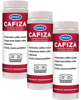 Urnex Cafiza, polvo de limpieza para espresso, 566 g, tres paquetes, uso profesional.