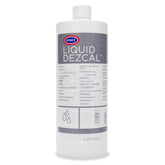 Urnex Dezcal: botella de 33,6 oz lista para eliminar depósitos en cafeteras.