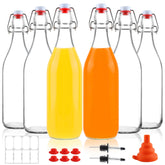 UrSpeedtekLive: botellas de cristal 1L con set de seis para almacenamiento seguro.