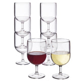 Copa de vino plástica US Acrylic apilable de 8 onzas, claridad y elegancia para eventos.