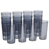 Vasos US Acrylic de 20 onzas gris, conjunto de 16 para uso diario.