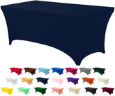Mantel spandex Utopia Kitchen para mesa de 6 pies, azul marino, ajuste seguro.