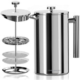 Prensa Francesa Utopia Kitchen 304-50onzas: gran capacidad para varias tazas.