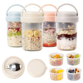 UWILLION jarros de vidrio 473ml con asa y tapa, ideal para desayunos para llevar.