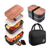 Uybieef Bento Box 54oz negro, gran capacidad para almuerzos variados.
