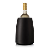 Vacuvin Enfriador vino elegante negro, frente: mantiene vino frío sin hielo.