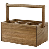 VaeFae porta-utensilios de acacia con asa para transporte y organización en la cocina