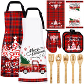 VAIPI delantales navideños a cuadros rojos para cocinar con estilo