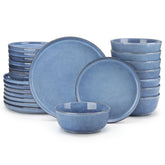 vancasso anya plato-principal azul con glaseado reactivo para una mesa elegante.
