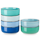 Vancasso Bonita cuenco cerámico con espiral azul, ideal para cereal.