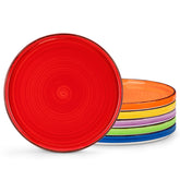 Juego Bonita de Vancasso con seis platos azules y espiral pintada a mano para uso diario