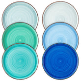 Vancasso Bonita plato de ensalada 8,5 pulgadas azul con diseño artístico para presentaciones coloridas