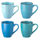 Navia de Vancasso: tazas de café azules, set de 4 para desayunos coloridos.
