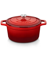 Olla Vancasso de hierro esmaltado 6qt con tapa para múltiples usos en la cocina