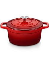 Olla vancasso esmaltada con tapa 3-5qt, diseño sólido para uso diario.