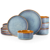 Vancasso Onion plato principal azul, presentación elegante para comidas diarias.