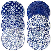 Vancasso Selene: plato grande azul y blanco para una cena elegante.