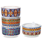 Tazones ceramicos Vancasso SIMI con tapas, ideales para porciones de 36 oz