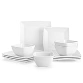 Vancasso Soho: plato llano cuadrado blanco, ideal para platos principales y presentación elegante.
