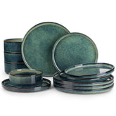 Vancasso Starry, plato principal de 10-25 pulgadas verde, ideal para comidas diarias.