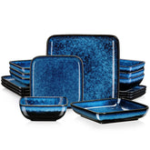 Vancasso Stern Blue plato principal cuadrado, vajilla duradera para comidas diarias