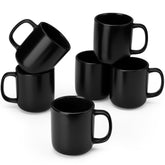 Taza vancasso de cerámica 470 ml negro mate para uso diario.