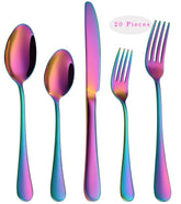 VANDBAO set cubiertos arcoiris 20 piezas para mesa elegante y colorida