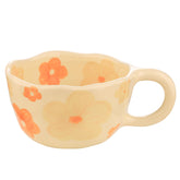 VanEnjoy taza cerámica linda con flor, ideal para café matutino y decoración elegante.