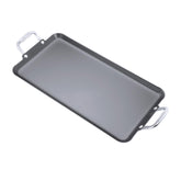 Vasconia plancha doble-quemador 20x11: superficie antiadherente para dorar varios platos.