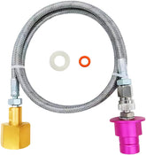 VaVoger Soda Terra: adaptador CO2 y manguera de 60 pulgadas para conexión flexible.