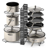 Organizador Vdomus para ollas con tres métodos de montaje facilita la cocina.