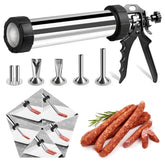Vdsfand embutidora: cilindro de acero inoxidable para carne, ideal para uso casero.