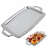 Veemoon bandeja rectangular plateada ideal para whisky y servicio.