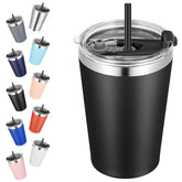 VEGOND Tumbler 12oz con tapa y pajilla, sabor neutro en cada sorbo.