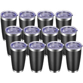 Vaso VEGOND termico de 20 onzas negro con tapa y pajilla para bebidas calientes o frías