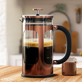 Prensa Francesa Veken con vidrio borosilicato resistente al calor, ideal para café caliente