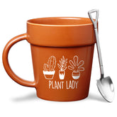 Velenti Taza Maceta con pala metálica, regalo ideal para amantes de plantas.