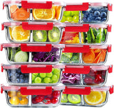 VERONES contenedores vidrio almuerzo 2 compartimentos para porciones saludables y prácticas.