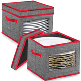 VERONLY caja navideña frontal para ordenar vajilla festiva y ahorrar espacio.