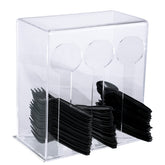Vesici dispensador de utensilios con 3 compartimentos, organización clara.