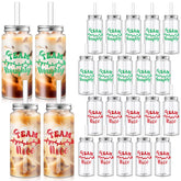 Vesici vasos navidad con tapa y pajita, 400 ml, listos para fiestas sin derrames.