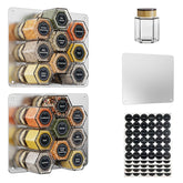 Vetacsion conjunto de 18 latas magnéticas en cristal para organización eficiente de especias.