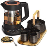 Vianté tetera eléctrica con infusor para infusiones aromáticas con precisión.