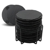VIBRATITE posavasos de pizarra negra con soporte de metal protege superficies con estilo