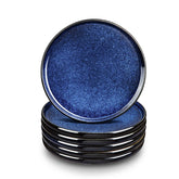 Vicrays plato ceramica 10 pulgadas azul, juego de 6, ideal para comidas completas