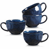 Vicrays taza de sopa jumbo azul con asa grande para un agarre cómodo.