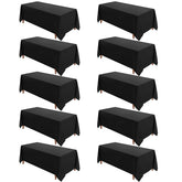 VidaFete mantel rectangular negro de 90x132 pulgadas sobre mesa, ideal para cenas elegantes